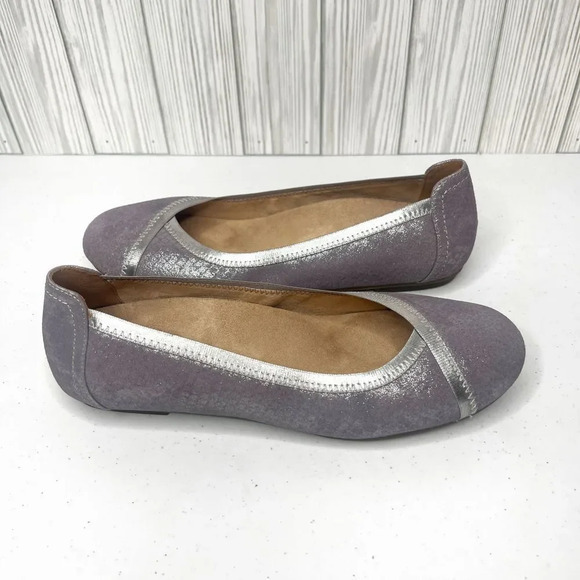 Vionic Caroll Metallic Lavender Pastel Slip On Ballet‎ Flats Size 6.5 - Picture 3 of 9